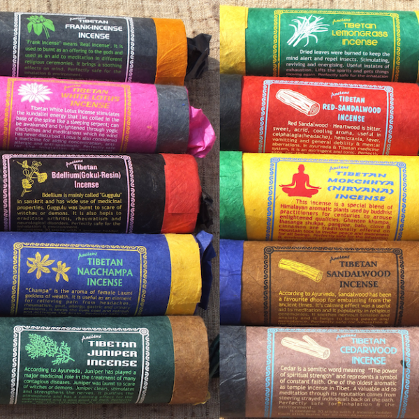 ANCIENT TIBET INCENSE 10 aromas – 30 sticks – 70 gms 12.5cms